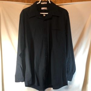 Pierre Cardin Mens black long sleeve button down shirt 16 1/2 34/35